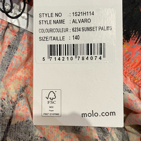 Molo Boys Alvaro Sunset Palm Shorts NWT - Picture 8 of 9